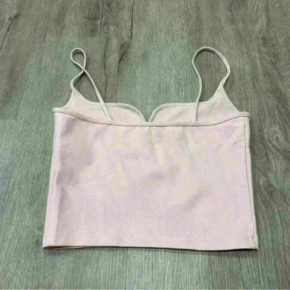 NWOT Abercrombie & Fitch Pink Cropped Sweetheart Cami Tank Top Size X-Small - Picture 5 of 6